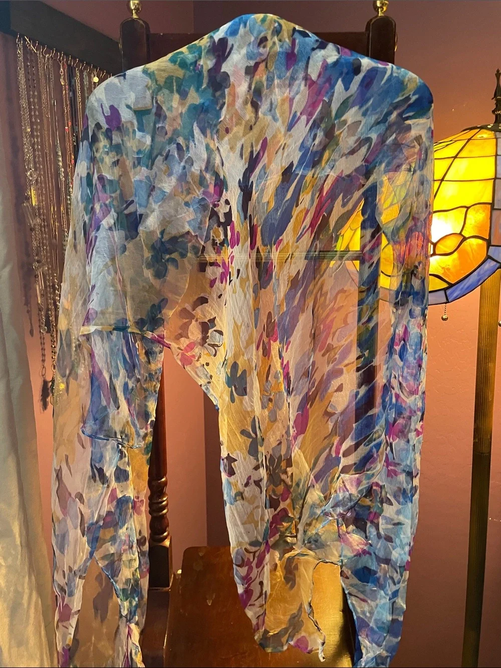 FLORAL SILK SHAWL